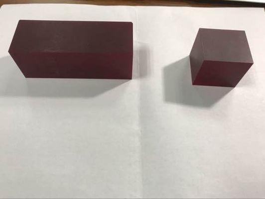 ভালো দাম 36x36x60mmt রেড লেজার সাফায়ার ক্রিস্টাল Cr3+ডোপড Cr Al2O3 ব্লক কাস্টমাইজড আকার অনলাইন